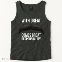 With Great Mustache Comes Great Responsibility  Tank Top thumb 2