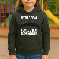 With Great Mustache Comes Great Responsibility  Kids Hoodie thumb 3