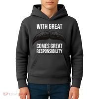 With Great Mustache Comes Great Responsibility  Kids Hoodie thumb 4