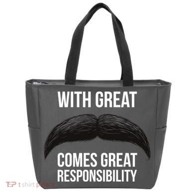 With Great Mustache Comes Great Responsibility  Tote Bag
