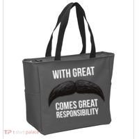 With Great Mustache Comes Great Responsibility  Tote Bag thumb 2