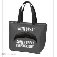 With Great Mustache Comes Great Responsibility  Tote Bag thumb 3