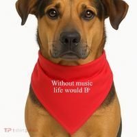 Without Music Life Would B USA-Made Doggie Bandana thumb 1