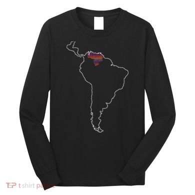 Where Is Venezuela Map Chromatic Art Gift Long Sleeve Shirt