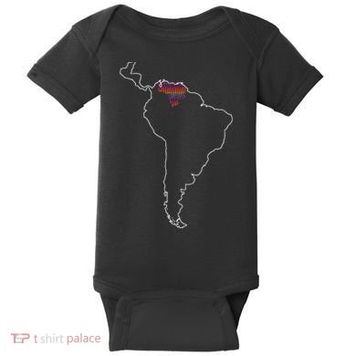 Where Is Venezuela Map Chromatic Art Gift Baby Bodysuit