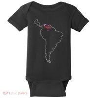 Where Is Venezuela Map Chromatic Art Gift Baby Bodysuit thumb 0