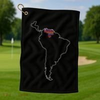 Where Is Venezuela Map Chromatic Art Gift Golf Towel thumb 1