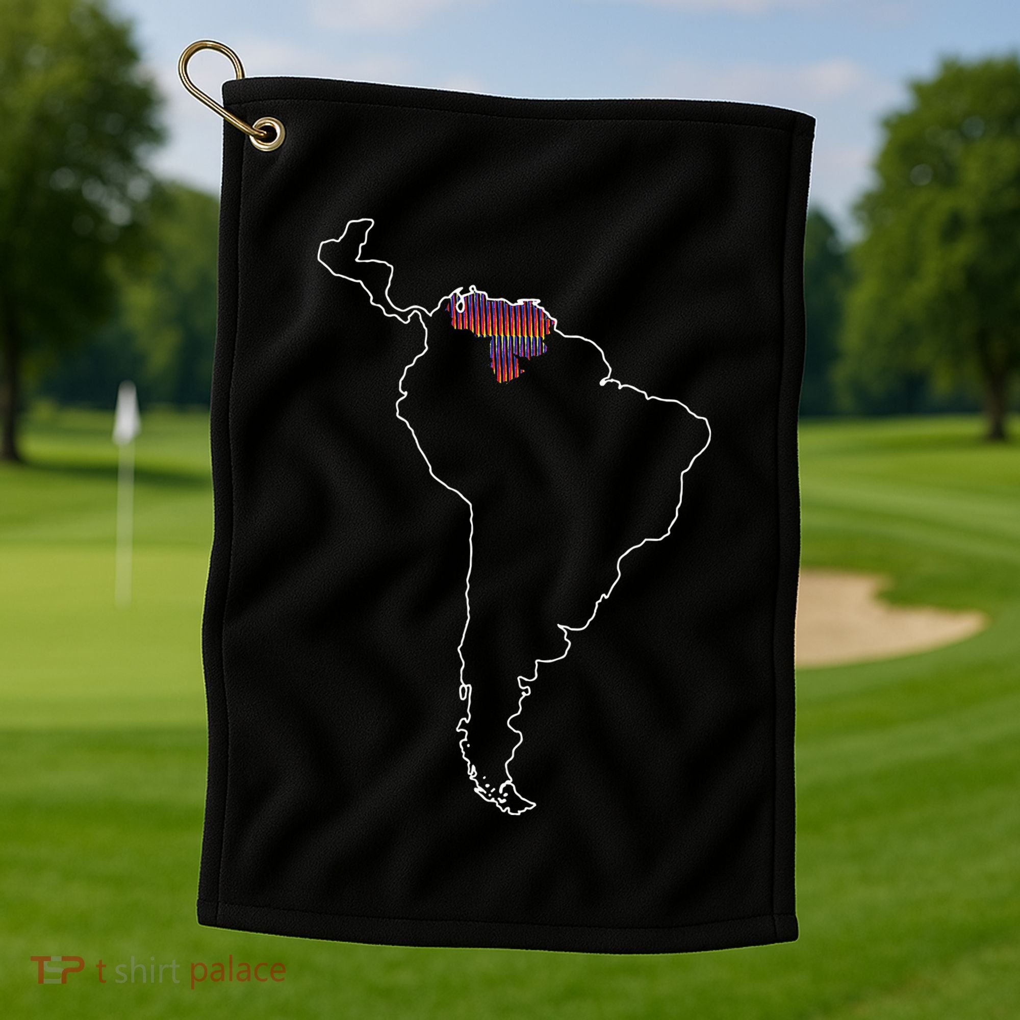 Where Is Venezuela Map Chromatic Art Gift Golf Towel