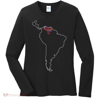 Where Is Venezuela Map Chromatic Art Gift Women's Long Sleeve Shirt
