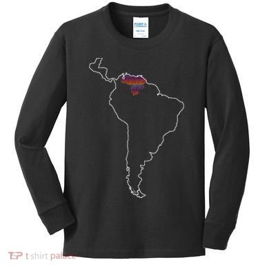 Where Is Venezuela Map Chromatic Art Gift Kids Long Sleeve Shirt