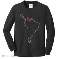 Where Is Venezuela Map Chromatic Art Gift Kids Long Sleeve Shirt thumb 0