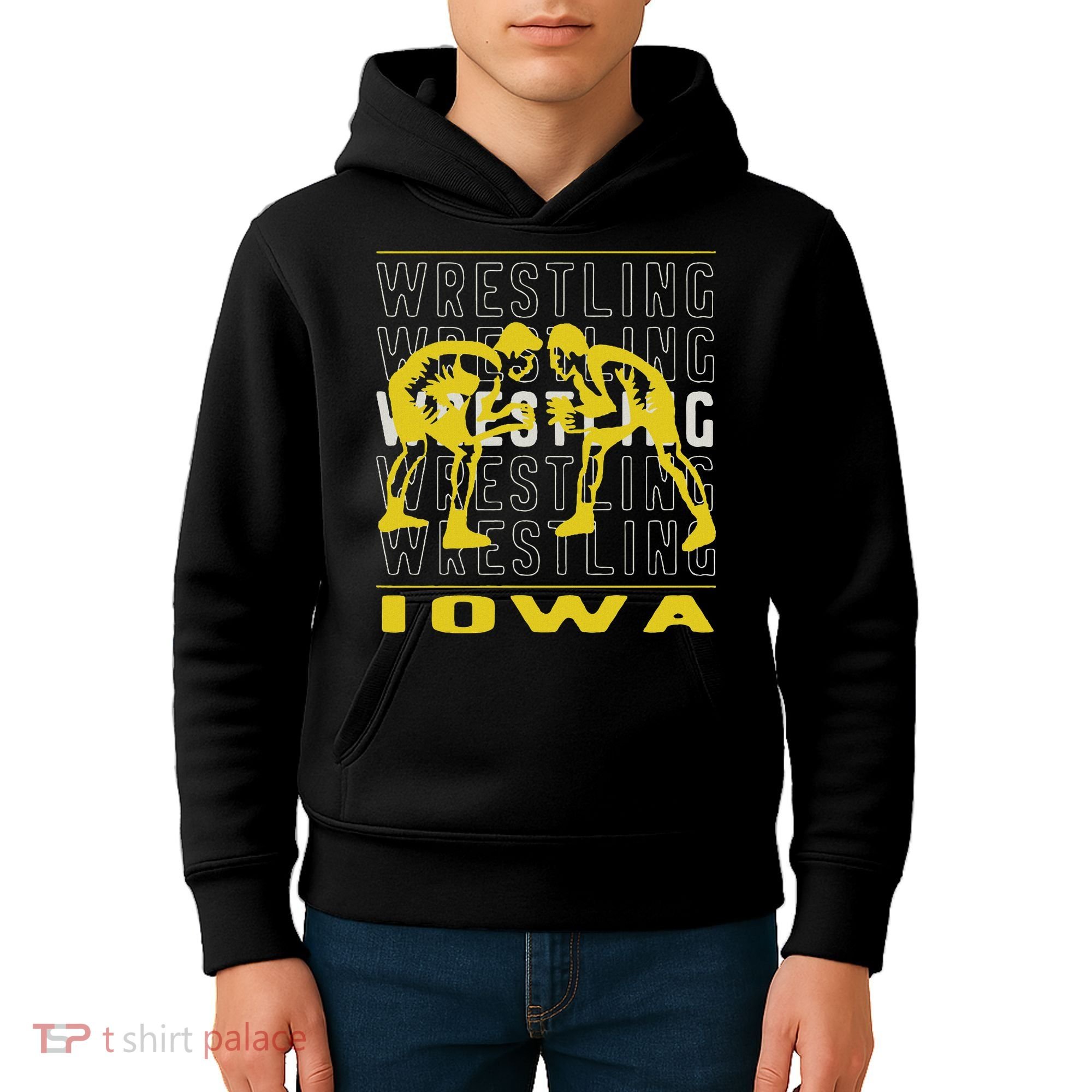 Wrestling Iowa Kids Hoodie