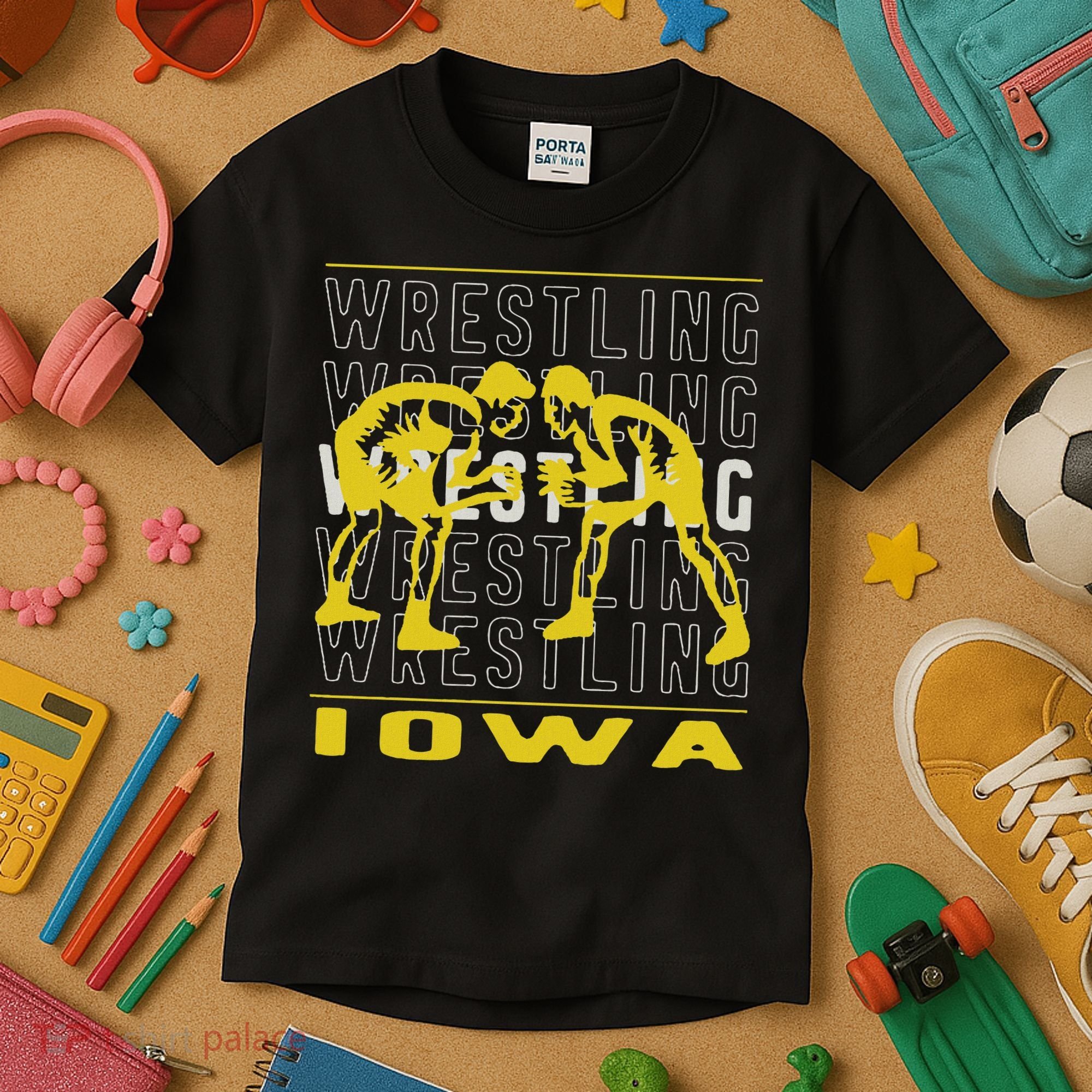 Wrestling Iowa Kids T-Shirt