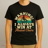 Warning I Win At Musical Chairs Wheelchair Handicap T-Shirt thumb 3