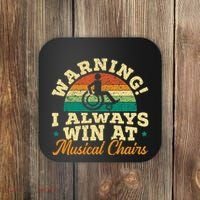 Warning I Win At Musical Chairs Wheelchair Handicap Coaster thumb 0
