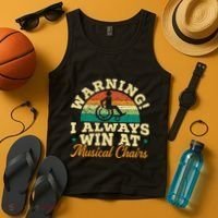 Warning I Win At Musical Chairs Wheelchair Handicap Tank Top thumb 4