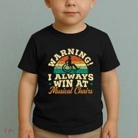 Warning I Win At Musical Chairs Wheelchair Handicap Toddler T-Shirt thumb 2