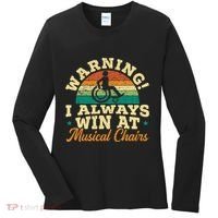 Warning I Win At Musical Chairs Wheelchair Handicap Women's Long Sleeve Shirt thumb 0