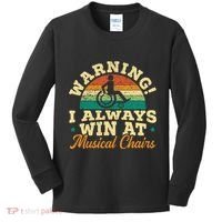 Warning I Win At Musical Chairs Wheelchair Handicap Kids Long Sleeve Shirt thumb 0