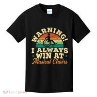 Warning I Win At Musical Chairs Wheelchair Handicap Kids T-Shirt thumb 0
