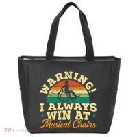 Warning I Win At Musical Chairs Wheelchair Handicap Tote Bag thumb 0