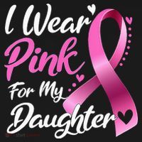 Woman I Wear Pink My Daughter Breast Cancer Awareness T-Shirt thumb 7