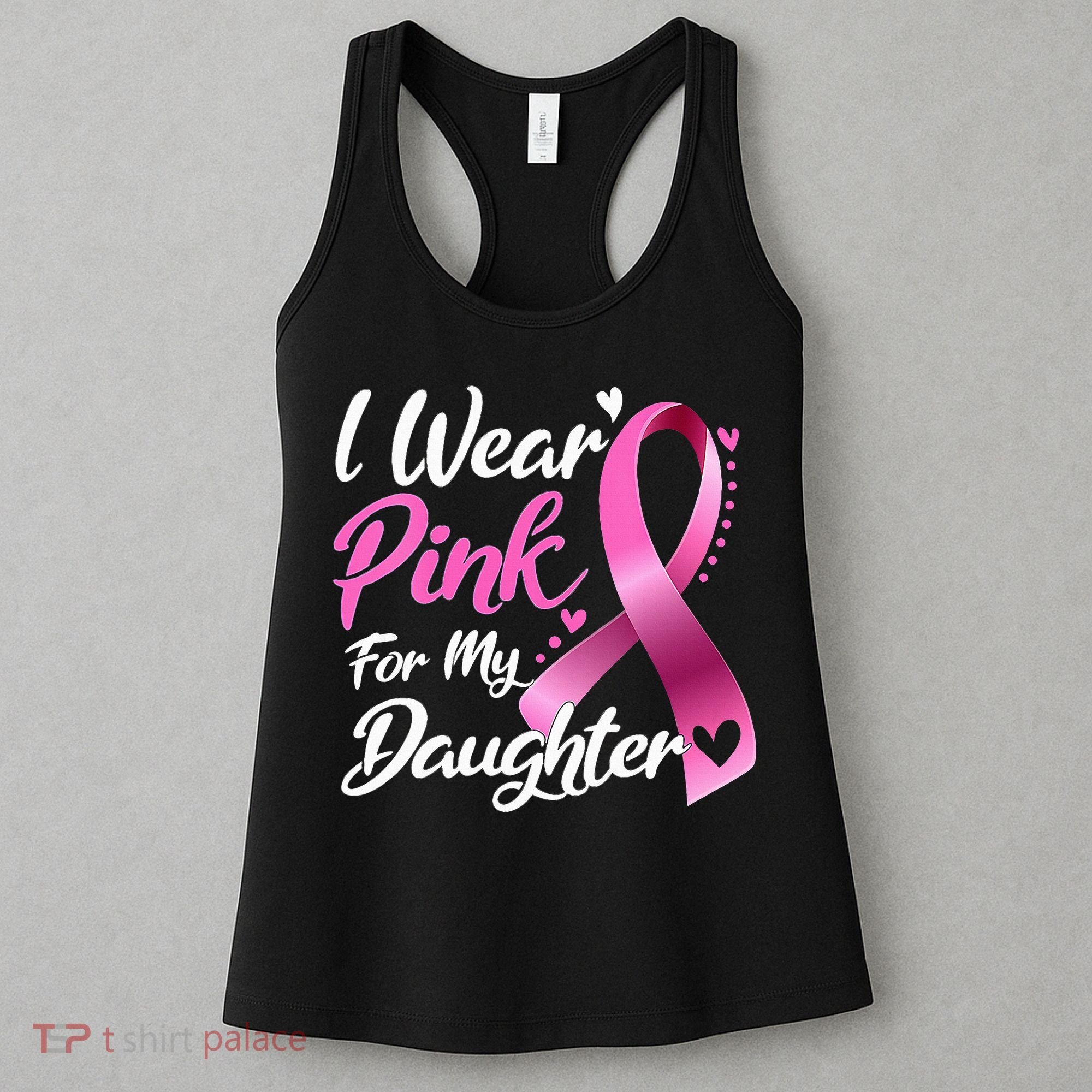 Woman I Wear Pink My Daughter Breast Cancer Awareness Women's Tank Top