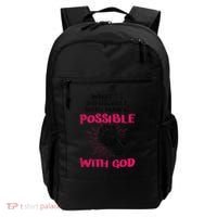 WhatS Impossible With Man Is Possible With God Christian Backpack thumb 0