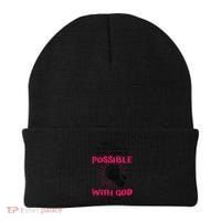 WhatS Impossible With Man Is Possible With God Christian Beanie thumb 0