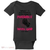 WhatS Impossible With Man Is Possible With God Christian Baby Bodysuit thumb 0