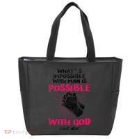 WhatS Impossible With Man Is Possible With God Christian Tote Bag thumb 0