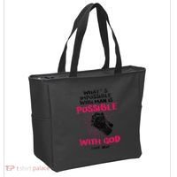 WhatS Impossible With Man Is Possible With God Christian Tote Bag thumb 2