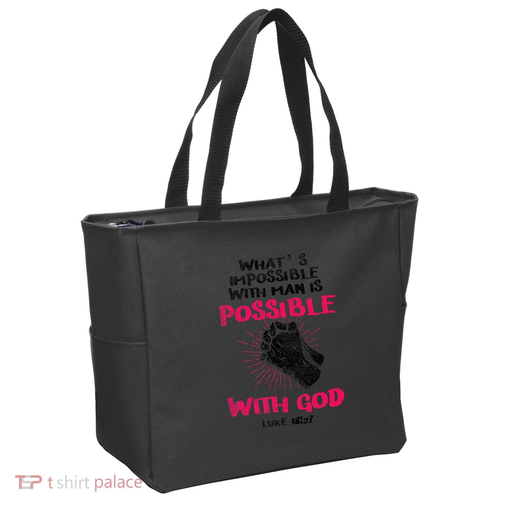 WhatS Impossible With Man Is Possible With God Christian Tote Bag