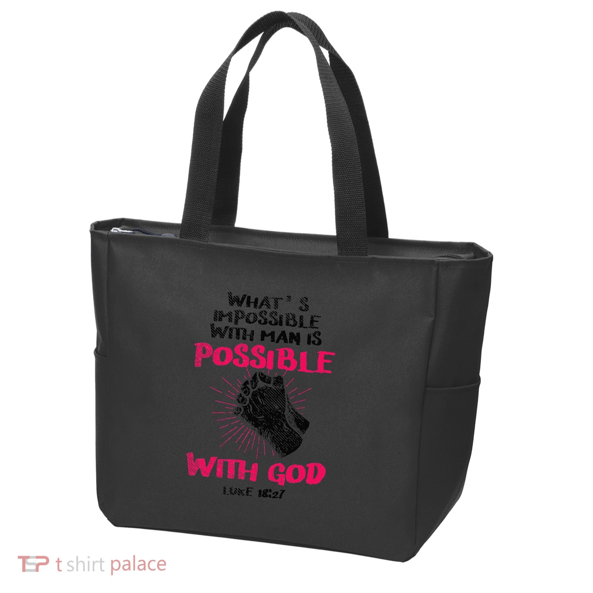 WhatS Impossible With Man Is Possible With God Christian Tote Bag