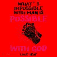 WhatS Impossible With Man Is Possible With God Christian Santa Hat thumb 1
