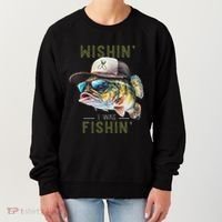 Wishin I Was Fishin Fishing Gift Women's Sweatshirt thumb 0