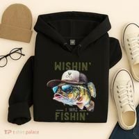 Wishin I Was Fishin Fishing Gift Hoodie thumb 4