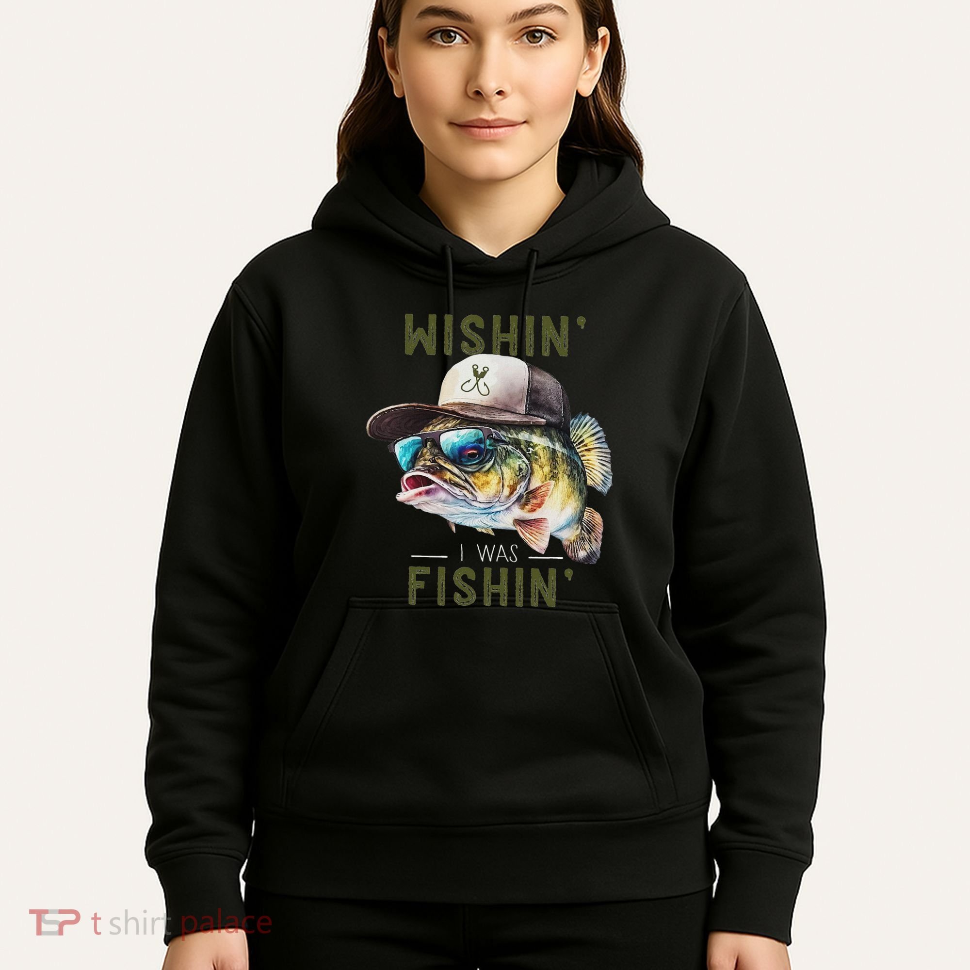Wishin I Was Fishin Fishing Gift Hoodie