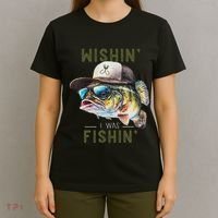 Wishin I Was Fishin Fishing Gift T-Shirt thumb 4