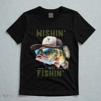 Wishin I Was Fishin Fishing Gift T-Shirt thumb 5