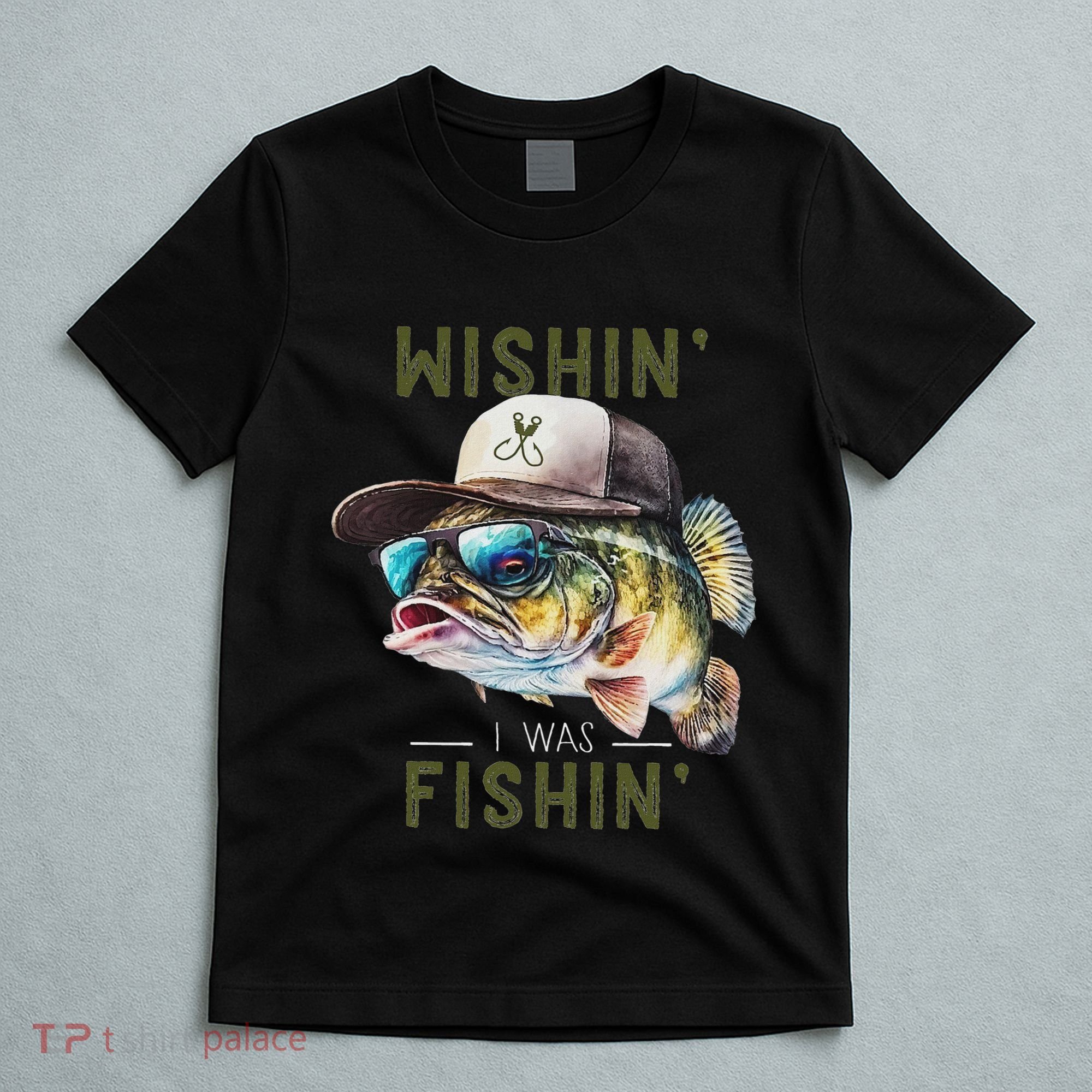 Wishin I Was Fishin Fishing Gift T-Shirt
