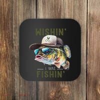 Wishin I Was Fishin Fishing Gift Coaster thumb 0