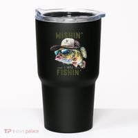 Wishin I Was Fishin Fishing Gift Tumbler thumb 0