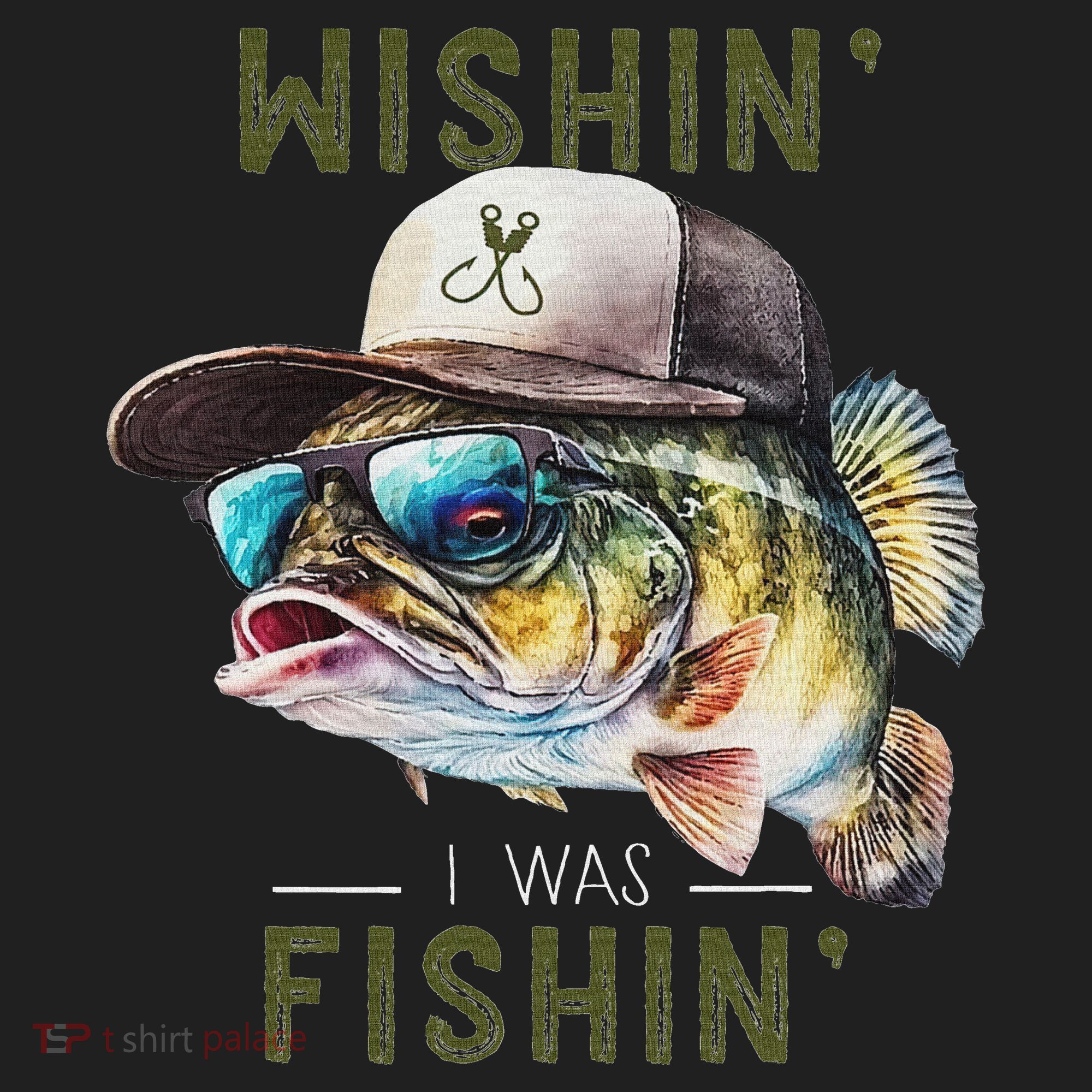 Wishin I Was Fishin Fishing Gift Hat