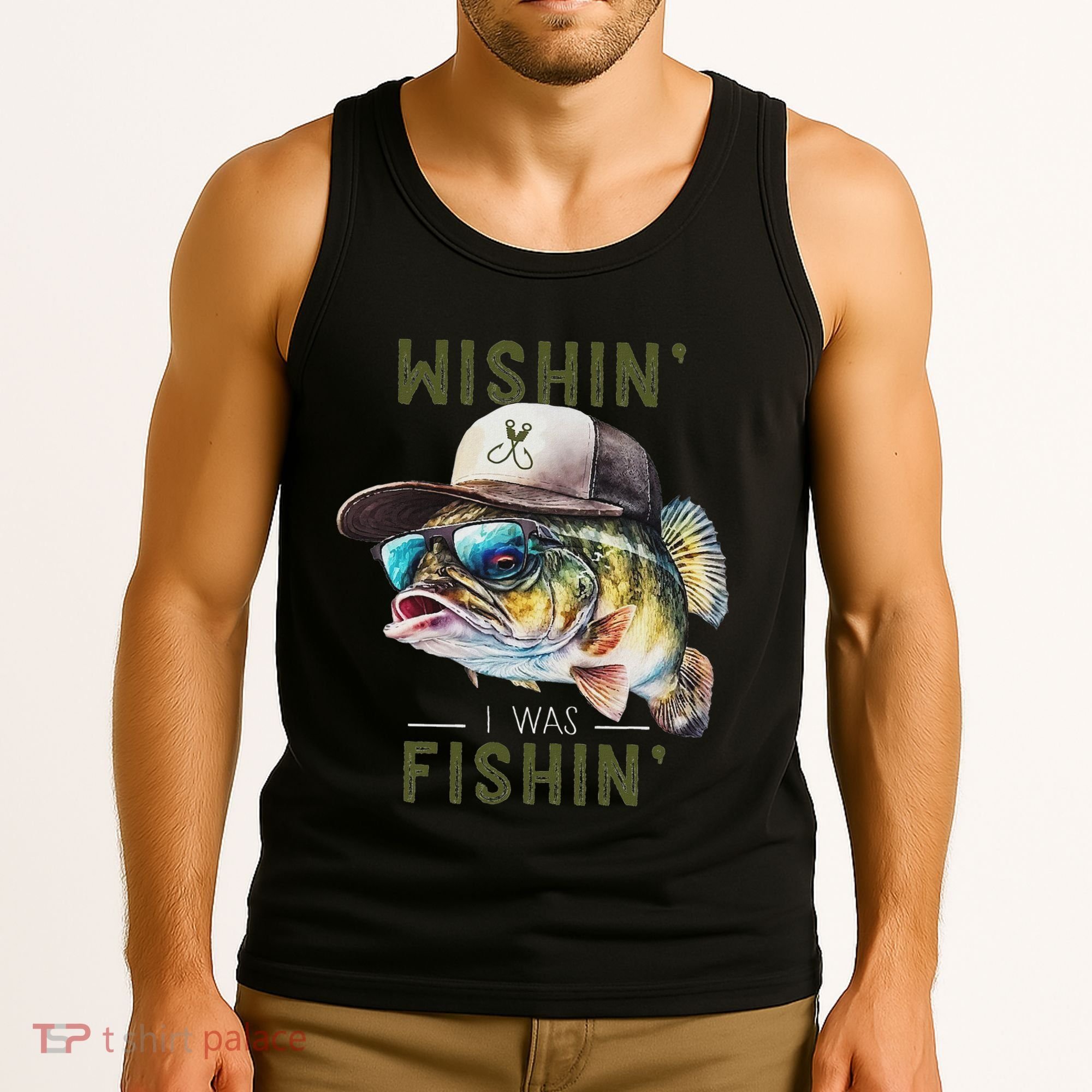Wishin I Was Fishin Fishing Gift Tank Top