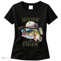 Wishin I Was Fishin Fishing Gift Women's T-Shirt thumb 0