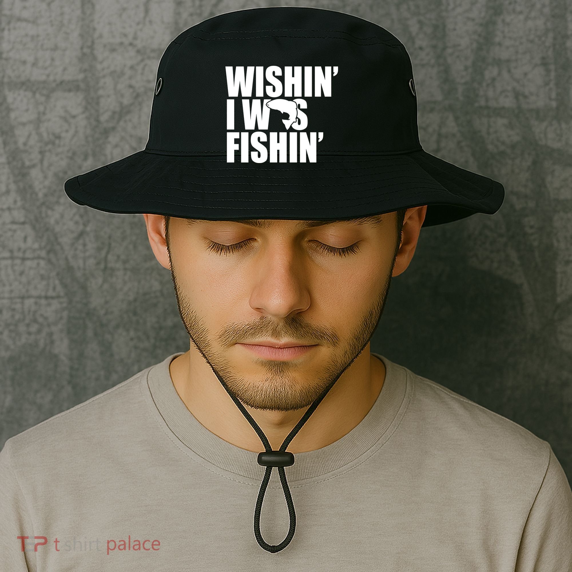 Wishin I Was Fishin Bucket Hat