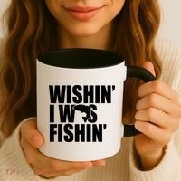 Wishin I Was Fishin Coffee Mug thumb 3