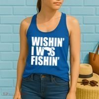 Wishin I Was Fishin Women's Tank Top thumb 2