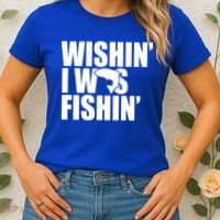 Wishin I Was Fishin Women's T-Shirt thumb 2